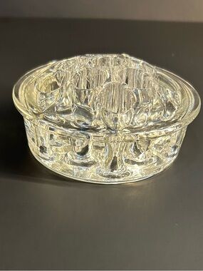 Vintage Clear Glass Flower Frog Vase Insert 3”